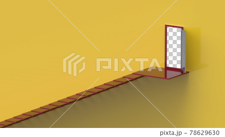 Climbing long stairs Climbing stairs aiming for a goal CG image that can be used in various situations 78629630