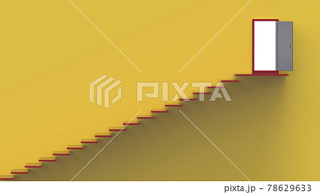 長い階段を登る　目標を目指して階段を上がる　様々な場面で使えるCGイメージ 78629633