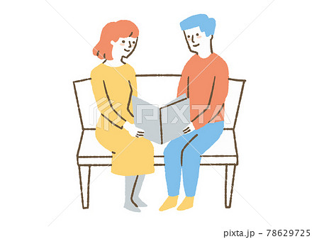 本を読む男女二人 78629725