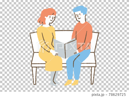 本を読む男女二人 78629725