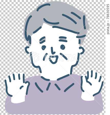 老人笑著用鬆散的線條畫 78630595