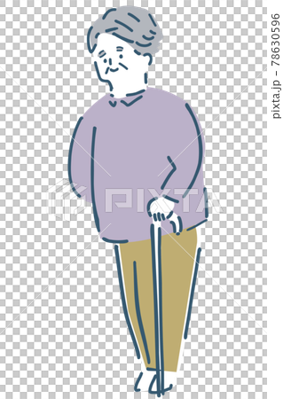 ゆるい線で描いた高齢者の男性 78630596