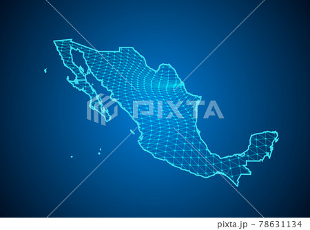 Abstract digital map of mexico with particles...のイラスト素材 [78631134] - PIXTA