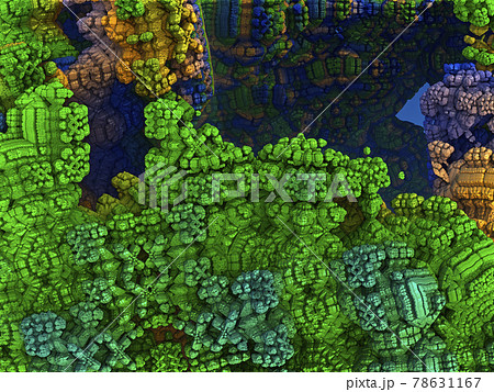 Creative tropical forest square patern, view from top. Nature spring concept. Flat lay. 78631167