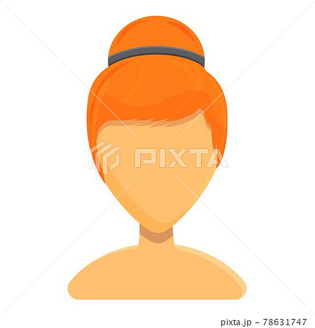 Elegant hairstyle icon, cartoon style 78631747