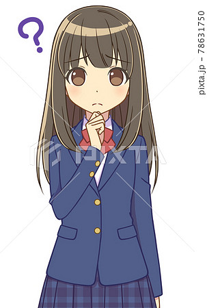 考えるブレザーの女の子 78631750