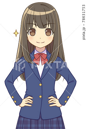 腰に手をあてるブレザーの女の子 78631753