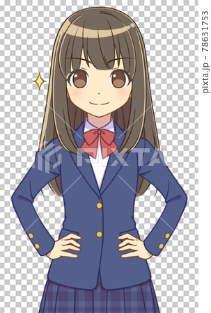 腰に手をあてるブレザーの女の子 78631753