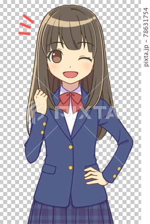Blazer girl in a guts pose 78631754