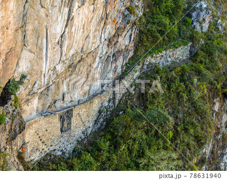 Old Inca's bridge near Machu Picchu Old Inca's bridge near Machu Picchu 78631940