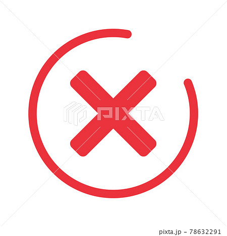 エラーマークのボタンのベクターイラストアイコン 失敗 シンボル サイン キャンセル のイラスト素材