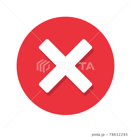 エラーマークのボタンのベクターイラストアイコン 失敗 シンボル サイン キャンセル のイラスト素材