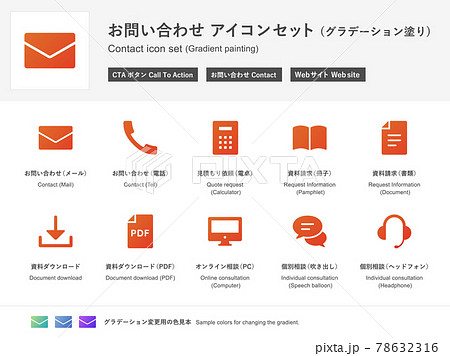 お問い合わせのアイコン・イラストセット 78632316