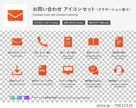 お問い合わせのアイコン・イラストセット 78632316