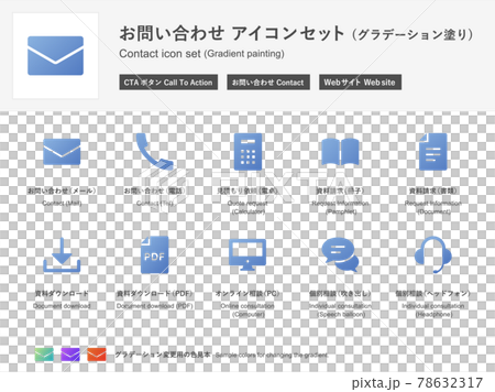 お問い合わせのアイコン・イラストセット 78632317
