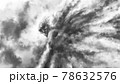 Fallen angel with torn off wings. The evil demon turned its head. Dark visions of hell. Scary 2d illustration. Gloomy character concept art. 78632576