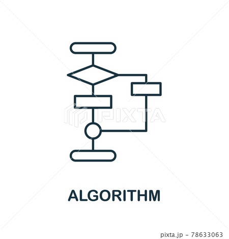 Algorithm line icon. Creative outline design from artificial intelligence icons collection. Thin algorithm icon for infographics and banner 78633063