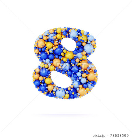 8 eight number digit with colored shiny balls 8 eight number digit with colored shiny balls 78633599