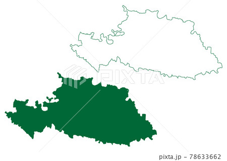 Beed district (Maharashtra State, Aurangabad Division, Republic of India) map vector illustration, scribble sketch Beed map 78633662
