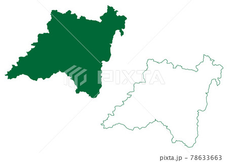 Balaghat district (Madhya Pradesh State, Jabalpur division, Republic of India) map vector illustration, scribble sketch Balaghat map 78633663