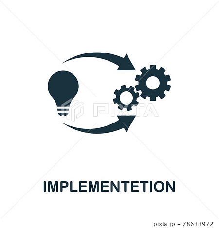 Implementetion icon. Simple creative element. Filled monochrome Implementetion icon for templates, infographics and banners 78633972