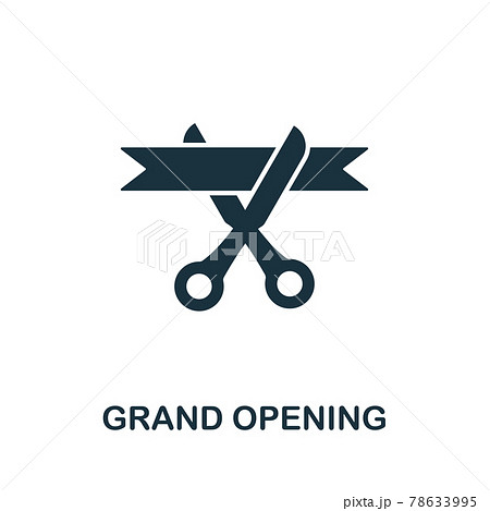 Grand Opening icon. Simple creative element. Filled monochrome Grand Opening icon for templates, infographics and banners 78633995