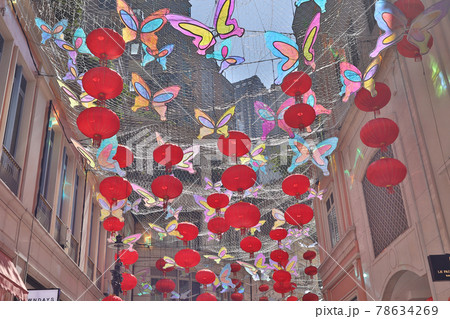 Red lanterns decorating the commercial streets during lunar Chinese New Year 6 Feb 2021 Red lanterns decorating the commercial streets during lunar Chinese New Year 6 Feb 2021 78634269