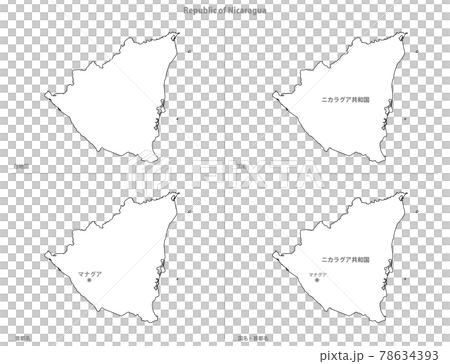 白地図-アメリカ大陸-ニカラグア共和国 78634393