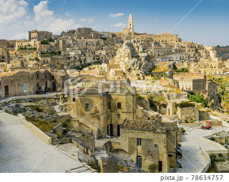 Suggestive view of the ancient town of Matera and its cobblestone alleys, Basilicata region, southern Italy Suggestive view of the ancient town of Matera and its cobblestone alleys, Basilicata region, southern Italy 78634757