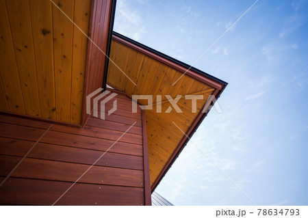 木目調の軒天井　注文住宅 78634793