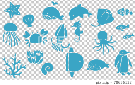 Simple and cute sea creatures aquarium Simple and cute sea creatures aquarium 78636132