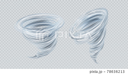 Realistic vector tornado swirl isolated on gray background. Real transparency effect. Vector illustration 78636213