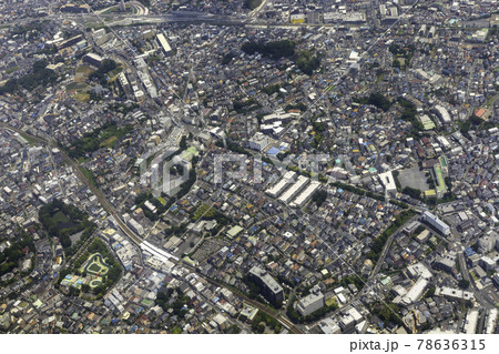 東急東横線の妙蓮寺駅付近を空撮 東急東横線の妙蓮寺駅付近を空撮 78636315