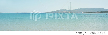 Mediterranean sea in Sardinia, Italy, web banner 78636453