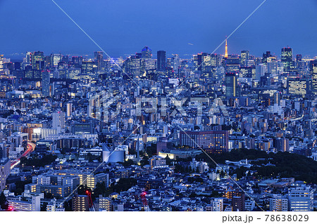 灯りが綺麗な夜の東京の景色 灯りが綺麗な夜の東京の景色 78638029