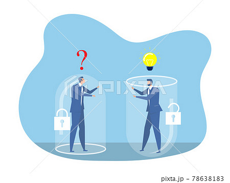 Two businessman different thinking between Fixed Mindset vs Growth Mindset success concept 78638183