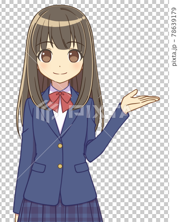 案内するブレザーの女の子 78639179