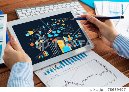 Business woman with computer tablet 78639497