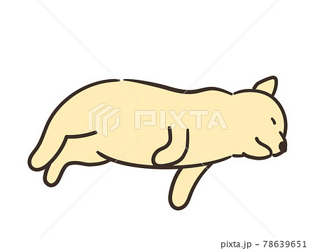 寝ている犬 茶色のイラスト素材
