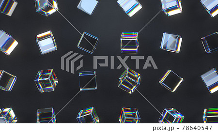 3d glass rotating cubes. 78640547