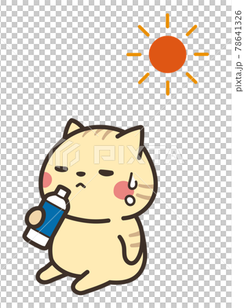 熱中症対策をする犬　水を飲む 78641326