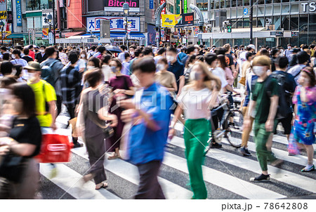日本の東京都市景観 6月・渋谷スクランブル交差点には脅威の人出=6月12日 日本の東京都市景観 6月・渋谷スクランブル交差点には脅威の人出=6月12日 78642808