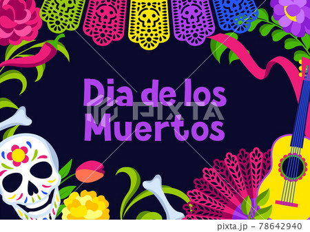 Day of the Dead greeting card. Dia de los muertos. Mexican celebration. 78642940