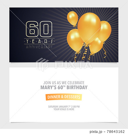 60 years anniversary invitation vector illustration. Design template element 78643162