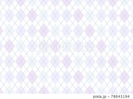 背景素材 アーガイルチェック柄64 白背景 紫 ピンク ラベンダー グレー のイラスト素材