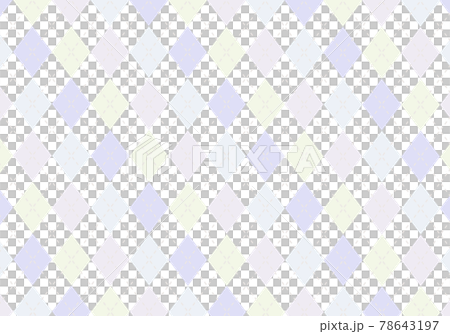 【背景素材】アーガイルチェック柄61　白背景（グレー、緑、紫、青） 78643197