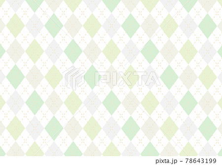 背景素材 アーガイルチェック柄59 白背景 グレー 緑 黄緑 グリーン のイラスト素材