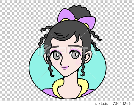 流行ヘアメイク平成初期アイドル歌手風ファッションの女性 78643266