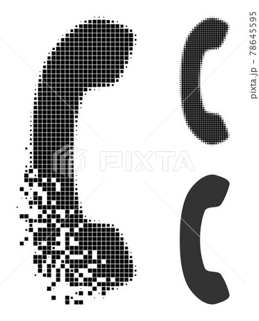 Dissipated and Halftone Dotted Phone Receiver Icon Dissipated and Halftone Dotted Phone Receiver Icon 78645595