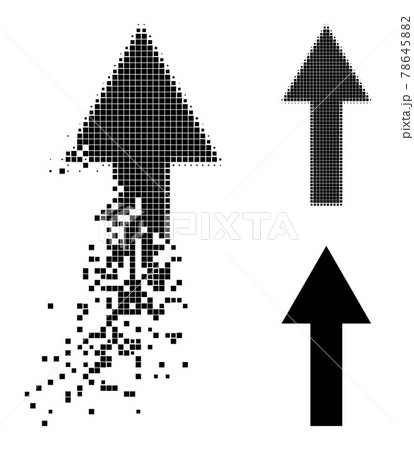 Dust and Halftone Pixelated Arrow Up Glyph Dust and Halftone Pixelated Arrow Up Glyph 78645882